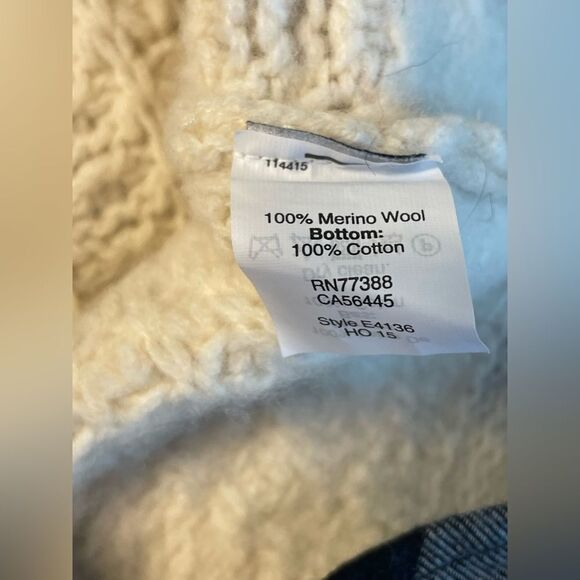 Madewell Wool Cable Knit Sweater/Shirt Mix XS - Picture 6 of 6